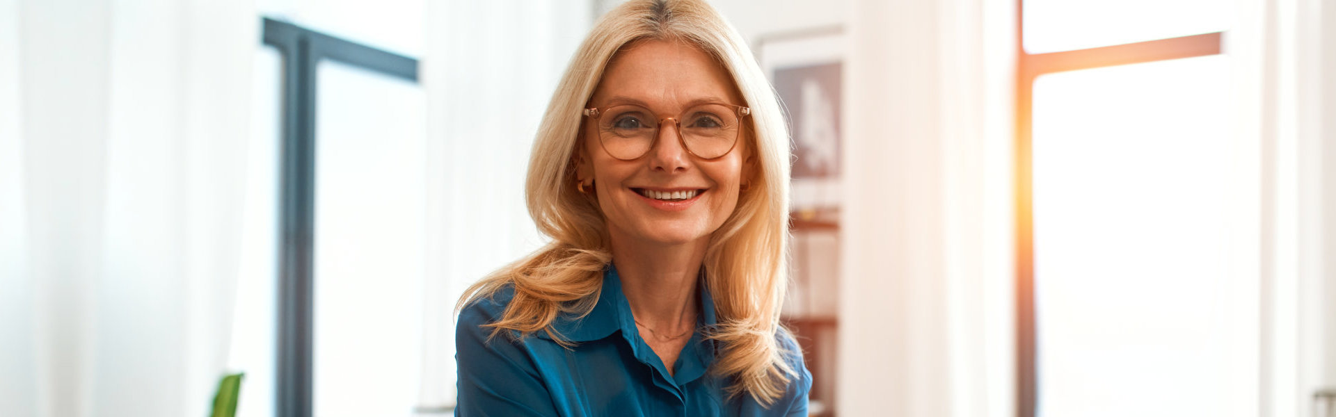 A female psychiatrist smiling